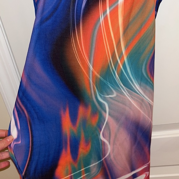 NWT Womens Multi Abstract Print Strappy Bodycon Dress from PLT. - Picture 5 of 10